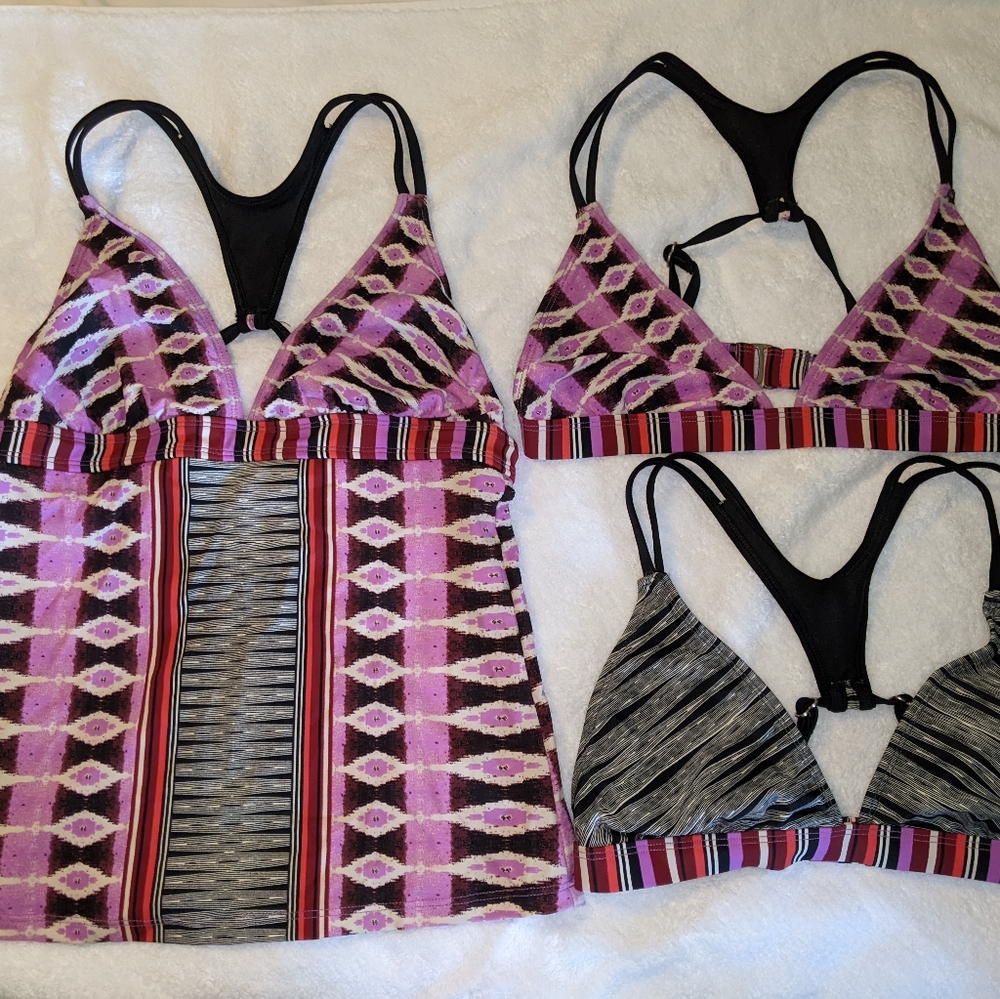 Athleta coordinating tankini and bikini tops lot-Size M